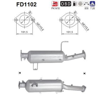 AS FD1102 MITSUBISHI Diesel particulate filter