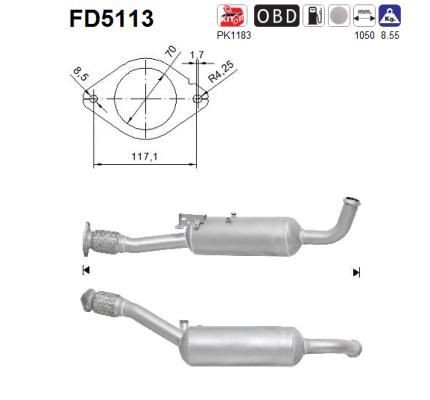 AS FD5113 Diesel particulate filter Euro 5, Cordierite