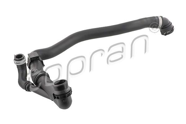 TOPRAN 118 619 Radiator Hose Lower, Rubber with fabric lining, EPDM (ethylene propylene diene Monomer (M-class) rubber), with quick couplers, with bracket, with clamp