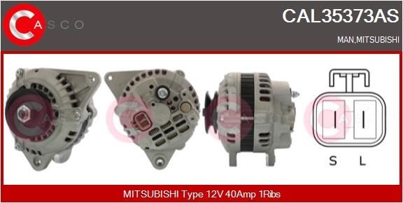 CAL35373AS CASCO Generator MITSUBISHI 12V, 40A, M6, CPA0054, Ø 52 mm