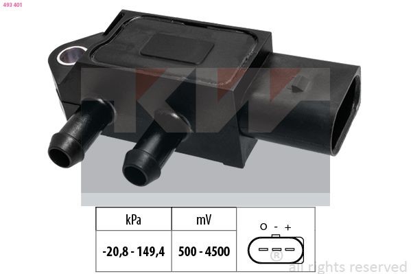 Facet 10.3401 KW 493401 Air Pressure Sensor, height adaptation 03N.906.051 C