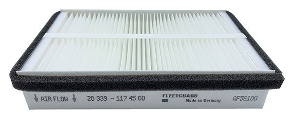 FLEETGUARD Fresh Air Filter, 231 mm x 149 mm x 44 mm Width: 149mm, Height: 44mm, Length: 231mm Cabin filter AF56100 buy