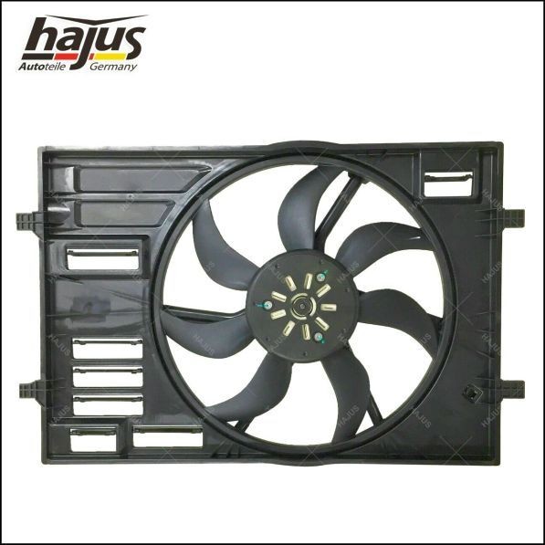 Cooling fan hajus Autoteile for vehicles with air conditioning, Ø: 445 mm, 12V, 400W, Electric, with radiator fan shroud, without radiator fan shroud, with cable - 1211371