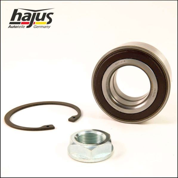 Wheel hub hajus Autoteile Front Axle Left, Front Axle Right, Front Axle, with integrated ABS sensor, with integrated magnetic sensor ring, with ABS sensor ring, with nut, with retaining ring, 82 mm, Angular Ball Bearing, Ball Bearing - 4071218