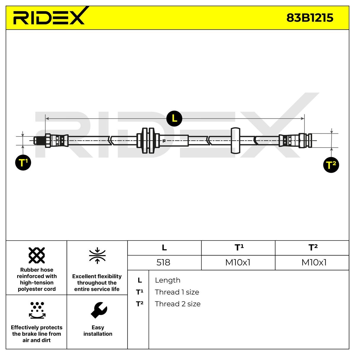 RIDEX Brake hoses 83B1215
