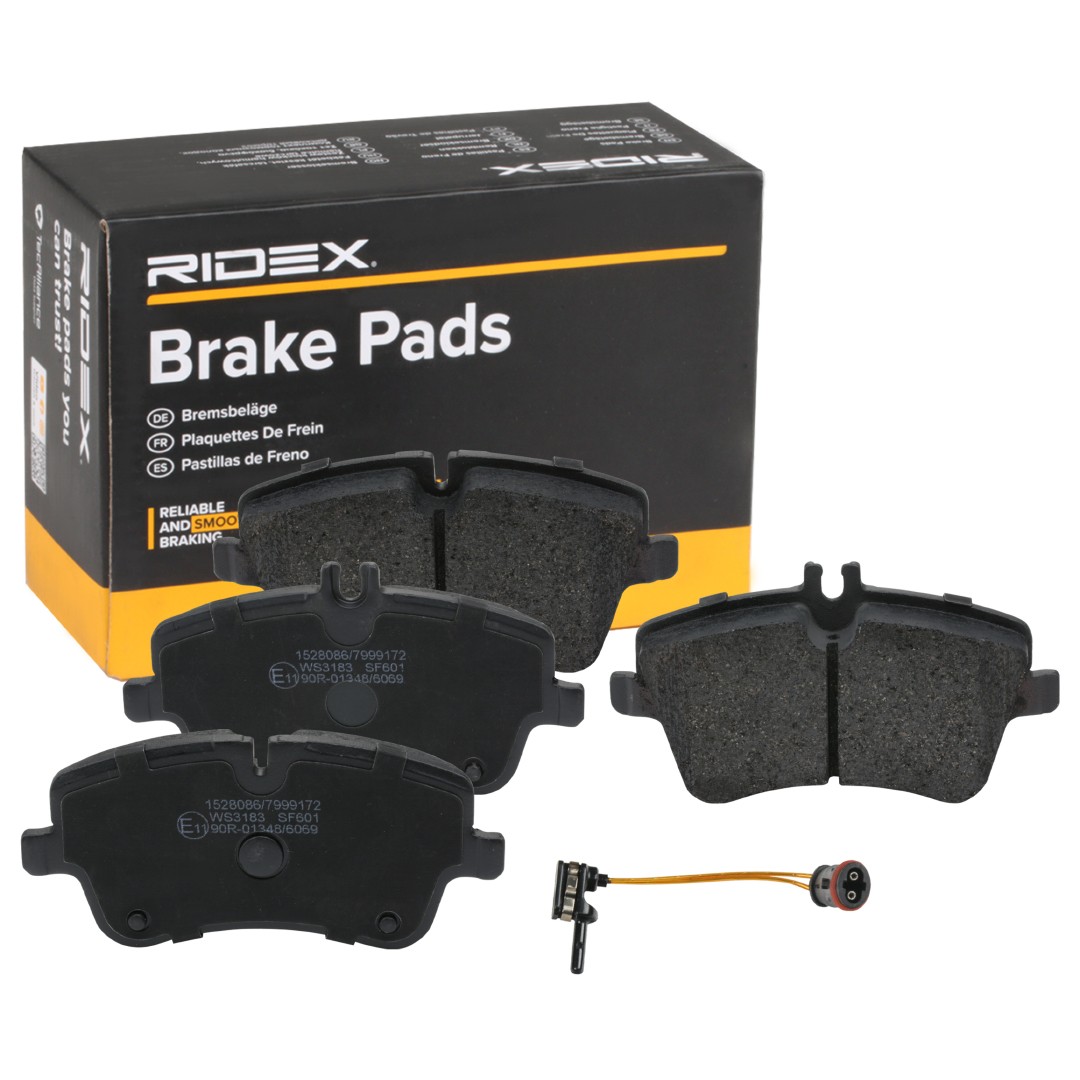 RIDEX Front Axle, incl. wear warning contact, with anti-squeak plate Height 1: 69,8mm, Height 2: 62mm, Width: 131,1mm, Thickness: 19,8mm Brake pads 402B1794 buy