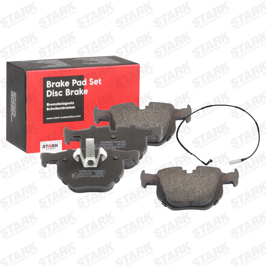 STARK Rear Axle, prepared for wear indicator, with piston clip Height 1: 58mm, Height 2: 59,2mm, Width: 123mm, Thickness: 17,3mm Brake pads SKBP-0012446 buy