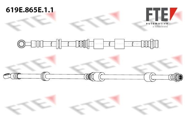 FTE 619 mm, M10x1, 10 mm Length: 619mm, Internal Thread: M10x1mm Brake line 619E.865E.1.1 buy