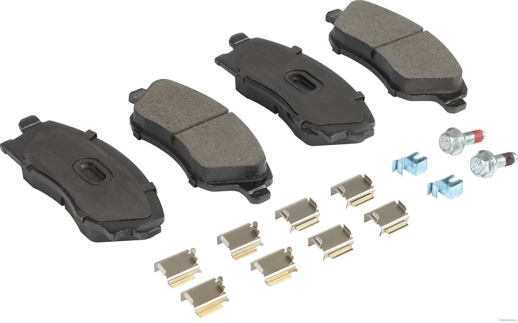 J3600827 HERTH+BUSS JAKOPARTS Brake pad set CHEVROLET with acoustic wear warning, with brake caliper screws, with accessories