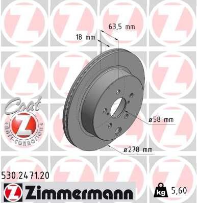 Original 530.2471.20 ZIMMERMANN Brake disc set SUBARU
