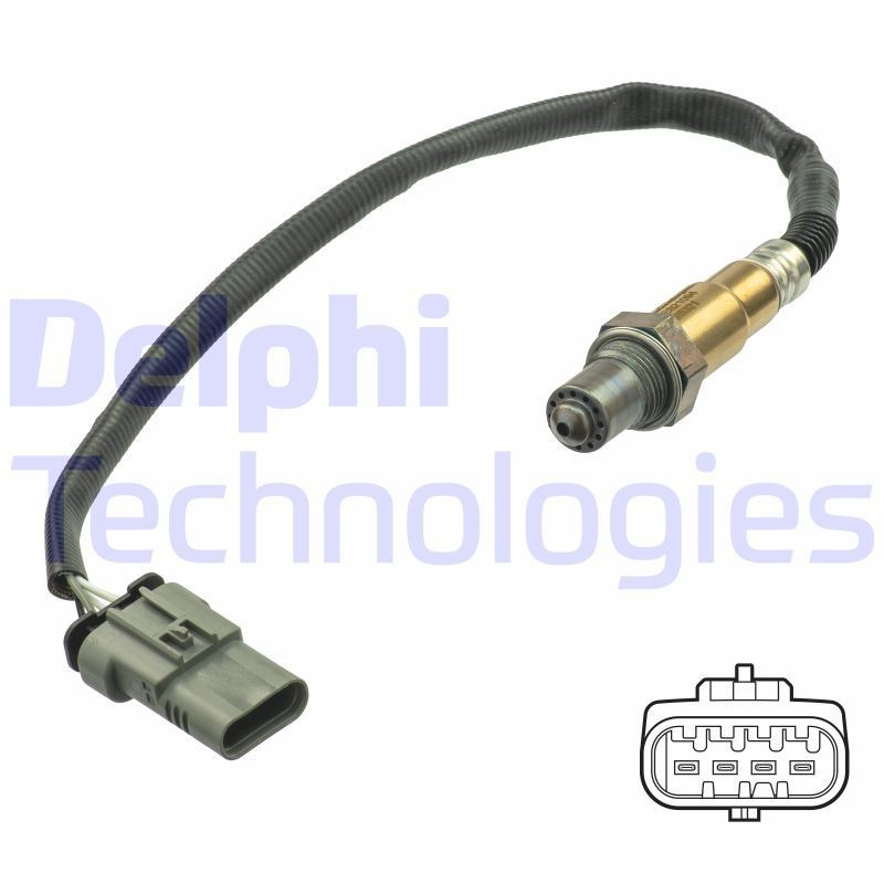 Opel KARL Fuel injection system parts - Lambda sensor DELPHI ES21094-12B1