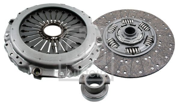 Clutch and flywheel kit FEBI BILSTEIN three-piece, with synthetic grease, with clutch release bearing, 430mm - 177473
