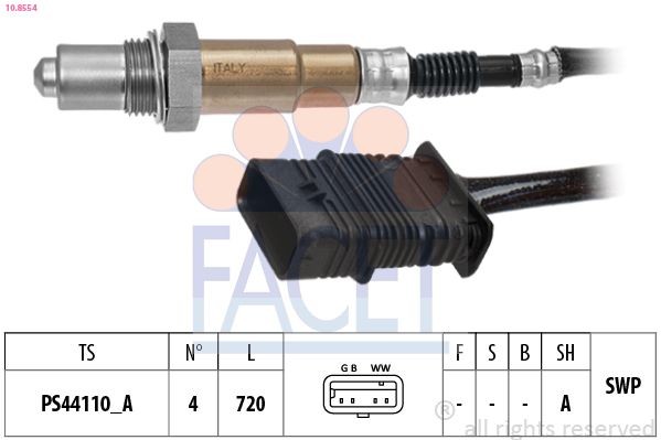 EPS 1.998.554 FACET 108554 Lambda sensor BMW F10 535i 3.0 326 hp Petrol 2014 price
