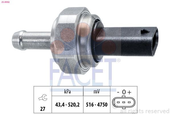 EPS 1.980.002 FACET 250002 Exhaust pressure sensor BMW F31 325 d 211 hp Diesel 2014 price
