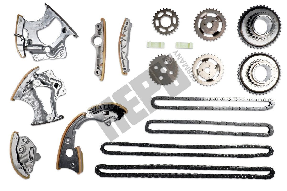 Timing chain kit HEPU with camshaft gear, with intermediate shaft gear, Simplex, Closed chain - 21-0640
