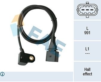 FAE Hall Sensor Number of pins: 3-pin connector, Cable Length: 1025mm Sensor, camshaft position 79491 buy