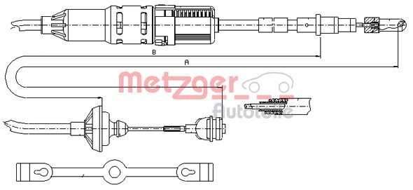 METZGER 10.342 Clutch cable VW PASSAT 1989 in original quality