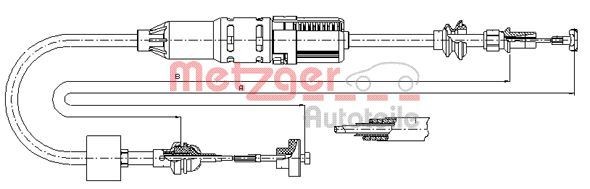METZGER 10.3442 Clutch Cable Adjustment: with automatic adjustment, COFLE