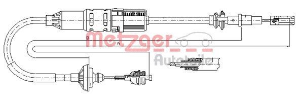 Seat IBIZA Clutch Cable METZGER 10.3446 cheap