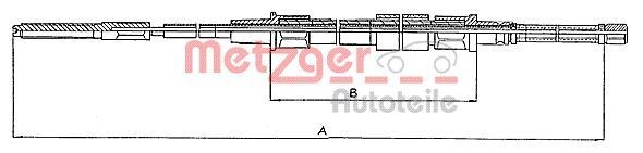 METZGER 10.740 Hand brake cable Left Rear, Right Rear, Right, 1748/1088mm, COFLE