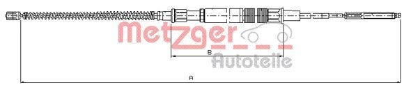 METZGER 10.7409 Hand brake cable Left Rear, Right Rear, Left, 1582/935mm, Drum Brake, COFLE