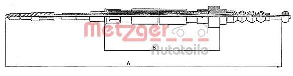 METZGER 10.7471 Hand brake cable Left Rear, Right Rear, Left, 1622/1220mm, Disc Brake, COFLE