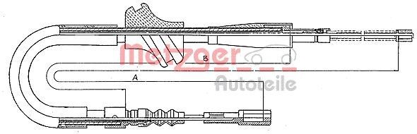 Audi A3 Emergency brake cable 1812240 METZGER 10.753 online buy