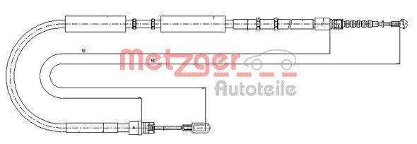 METZGER 107536 Parking brake cable Audi A4 B7 Avant 2.0 TDI 16V 140 hp Diesel 2004 price
