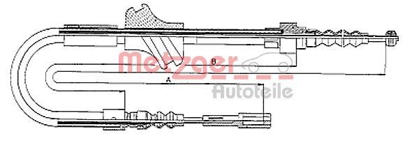Audi A3 Brake cable 1812246 METZGER 10.7541 online buy