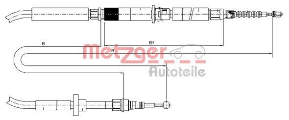 Audi A3 Parking brake cable 1812256 METZGER 10.7589 online buy