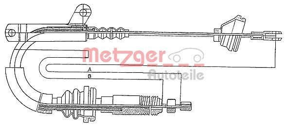 METZGER Parking brake cable VOLVO 940 I Saloon (944) new 10.817