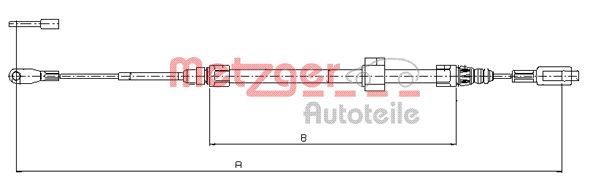 METZGER 10.9884 Hand brake cable 2460/285mm, Disc Brake, COFLE