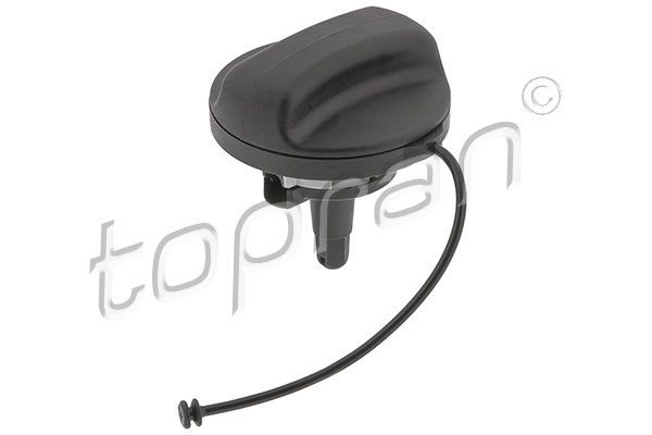 TOPRAN 502 215 Fuel cap Plastic, black, with support strap