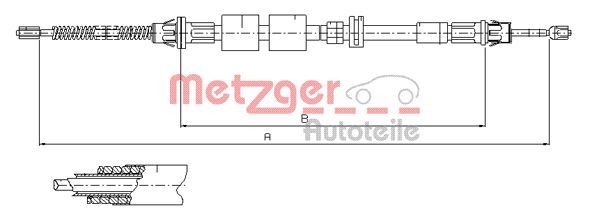 11.5509 METZGER 11.5507 Hand brake cable 1005568