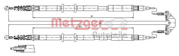 METZGER 11.5953 Hand brake cable 5 22 069