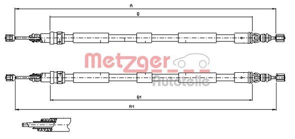 METZGER 11.6797 Hand brake cable 6025 370 467
