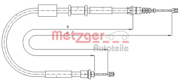 METZGER Hand brake cable 1281P4 Fiat PUNTO 1999