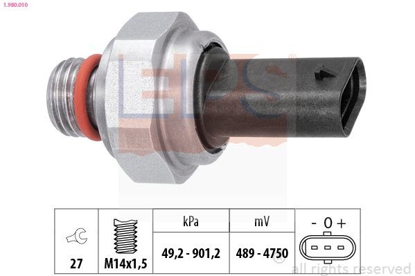 BMW 8 Series Sensor, exhaust pressure EPS 1.980.010 cheap
