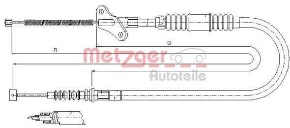 Opel FRONTERA Hand brake cable METZGER 17.2721 cheap