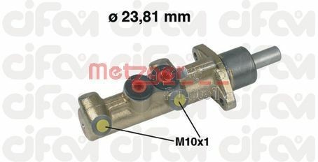 METZGER 202-298 Brake master cylinder Piston Ø: 23,8 mm, CIFAM, for vehicles with ABS