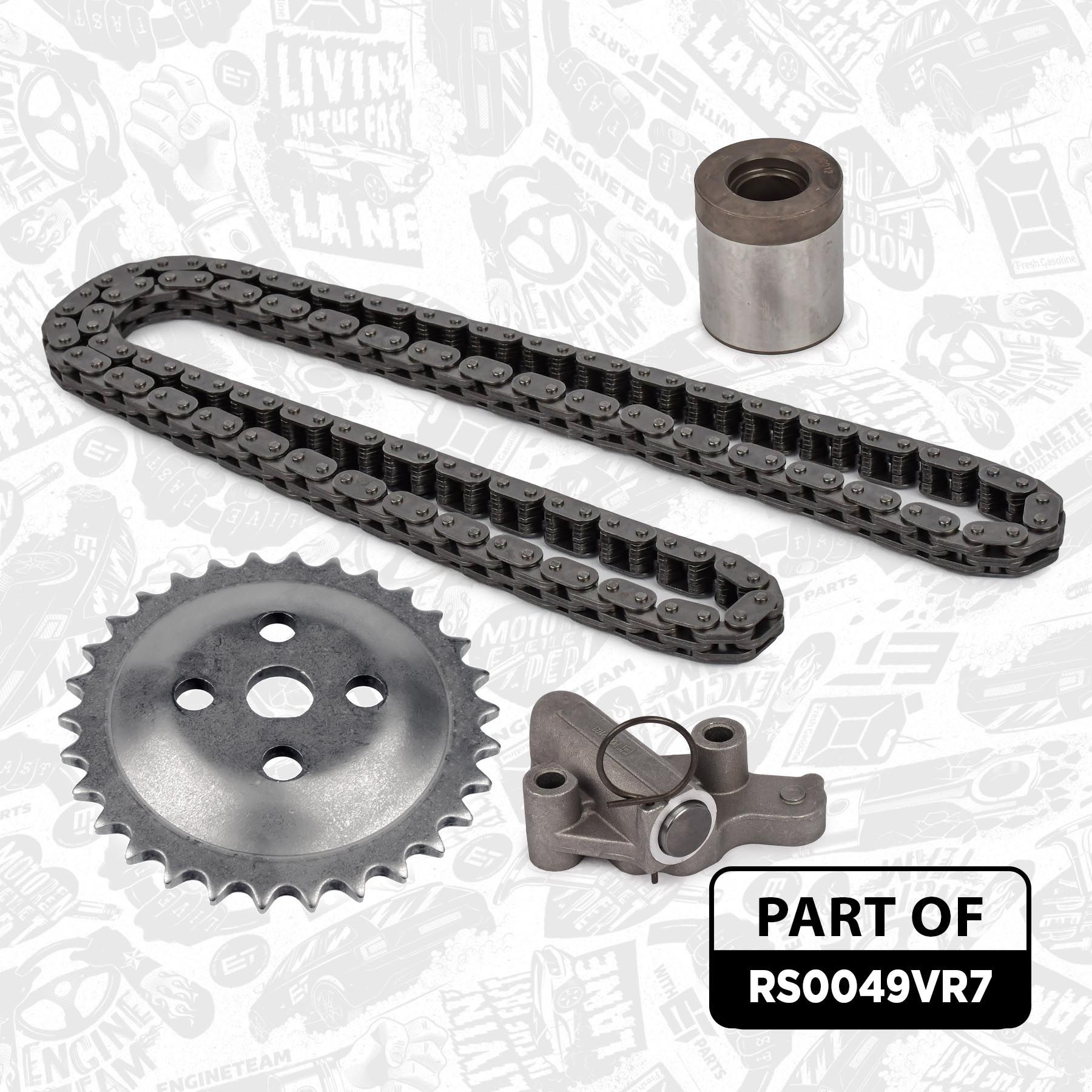 ET ENGINETEAM RS0049VR7 Cam chain kit with gaskets/seals, with oil pump chain, with gears, Silent Chain