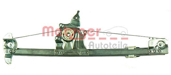 METZGER 2160108 Window regulator Right Rear, Operating Mode: Electric, without electric motor