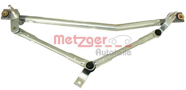 2190078 METZGER Windscreen wiper linkage SKODA for left-hand drive vehicles, Front, without electric motor