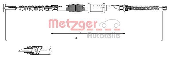 METZGER 241.1 Hand brake cable 7773015