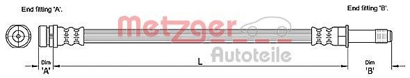 METZGER 4110231 Brake hose Ford Focus 2 da 1.6 Ti 115 hp Petrol 2012 price