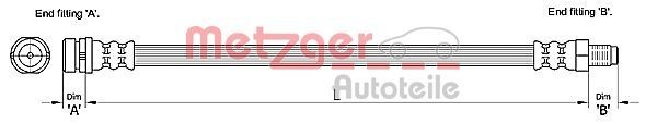 METZGER 4110238 Flexible brake hose Ford Focus Mk2 2.0 TDCi 136 hp Diesel 2004 price