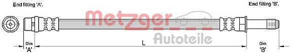 METZGER 4110278 Flexible brake hose VW Crafter 30-35 2.0 TDI 142 hp Diesel 2011 price