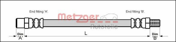 Originali METZGER Flessibile freno 4110568 per MERCEDES-BENZ SLK
