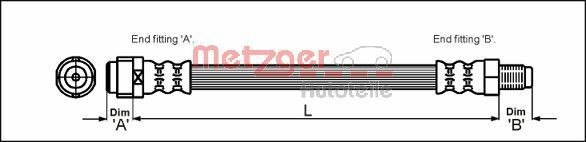 Originali METZGER Flessibile freno 4110581 per MERCEDES-BENZ SLK