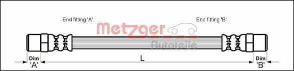 METZGER 188 mm, F10 x 1 Length: 188mm, Thread Size 1: F10 x 1, Thread Size 2: F10 x 1 Brake line 4111351 buy